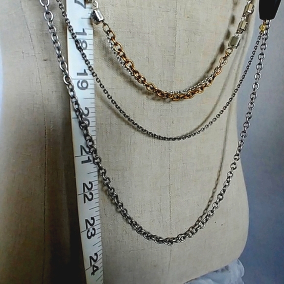 Chico's Multi Chain Long Statement Necklace - Picture 5 of 5